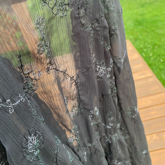 Black Floral Lace Sheer Coverup/Lingerie/Dress | SIZE: MATERNITY XS - Picture 7 of 7